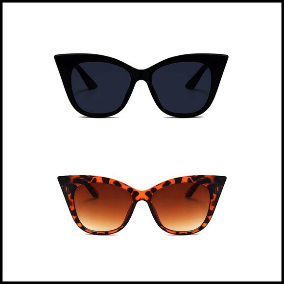 Retro Cat Eye Sunglasses UV400 Protection Lightweight Plastic Frame main image 7